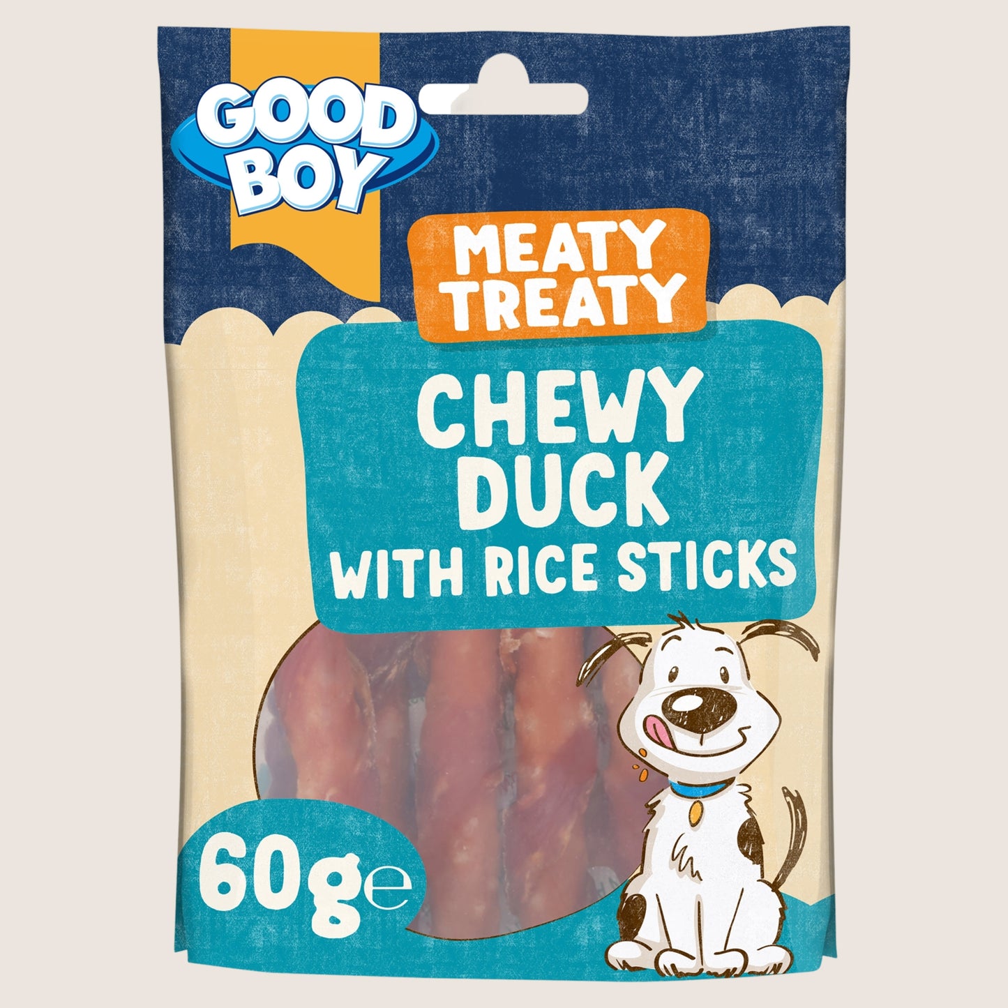 Good Boy Meaty Treaty Chewy Duck with Rice Sticks No Artificial Additives 60g