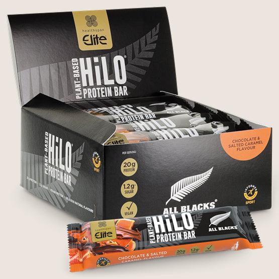 Healthspan Elite All Blacks Plant−Based HiLo® Protein Bar