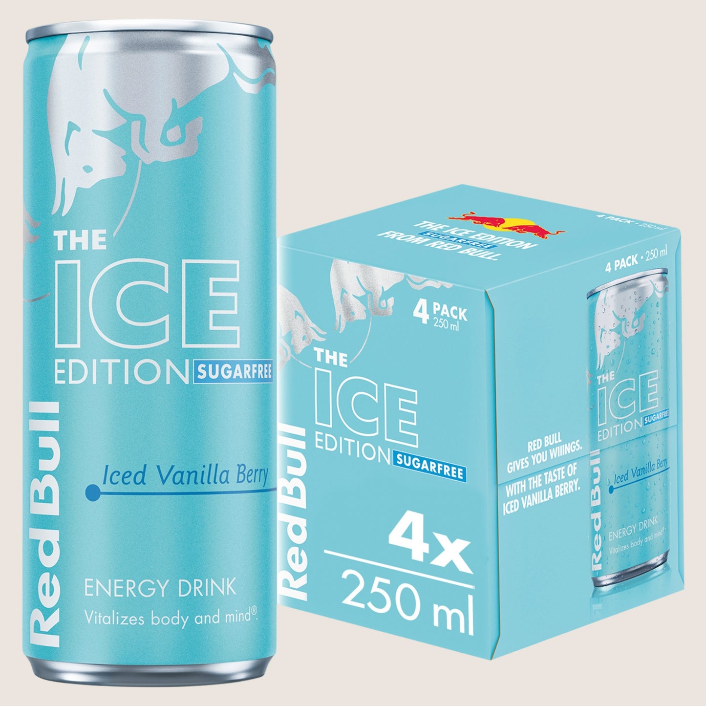 Red Bull Ice Edition Sugarfree Iced Vanilla Berry Energy Drink Refreshing 4 Pack 250ml