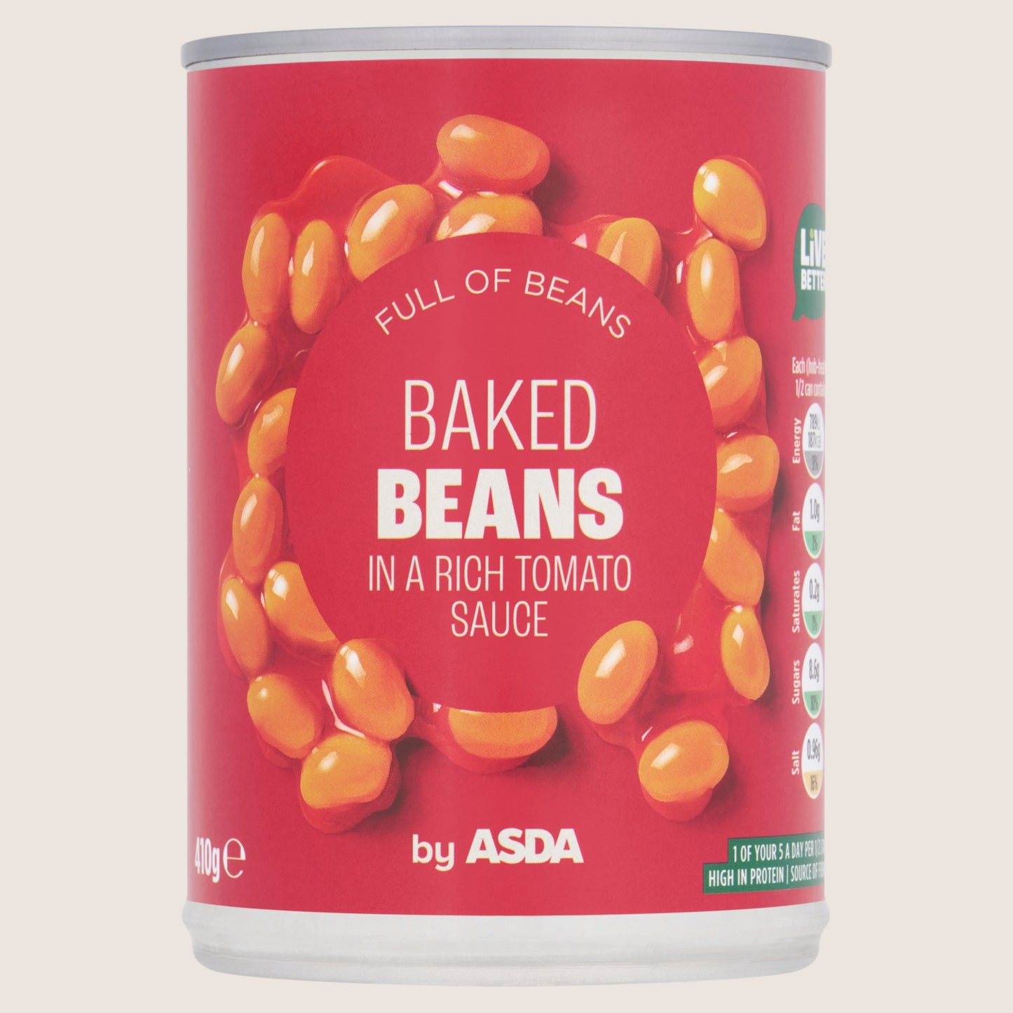 ASDA Baked Beans in a Rich Tomato Sauce No Artificial Additives 410g
