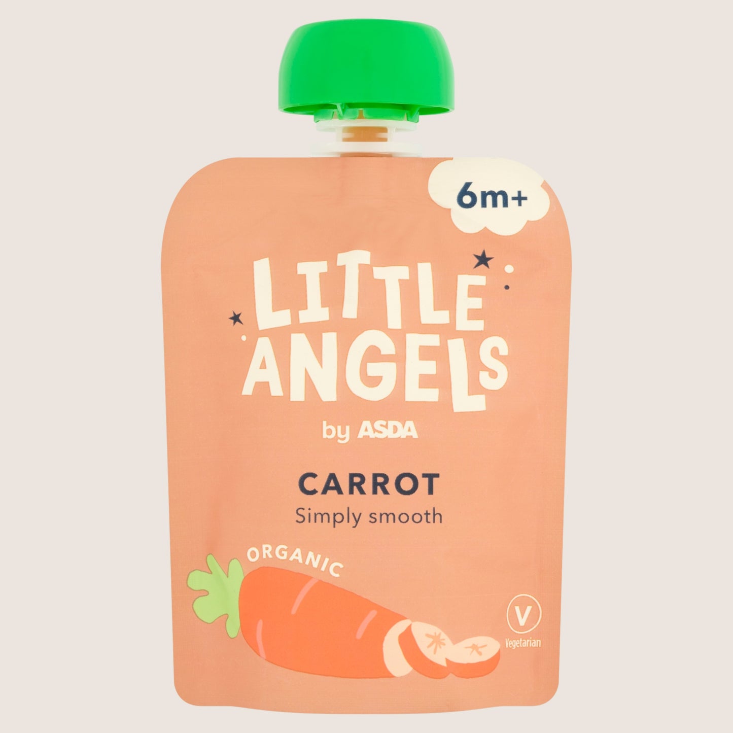 LITTLE ANGELS by ASDA Organic Carrot 6m+ 70g