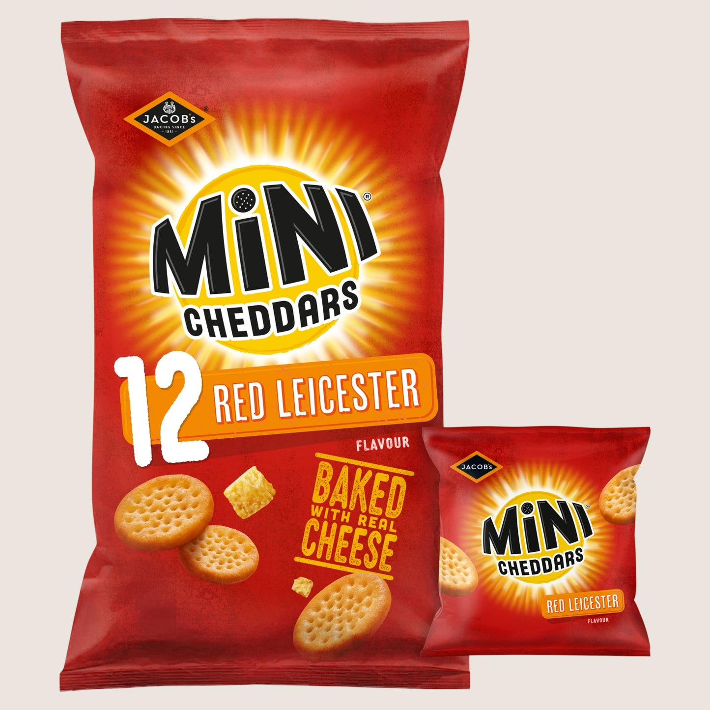 Jacob's Red Leicester Flavour Multipacks No Artificial Additives 12x23g