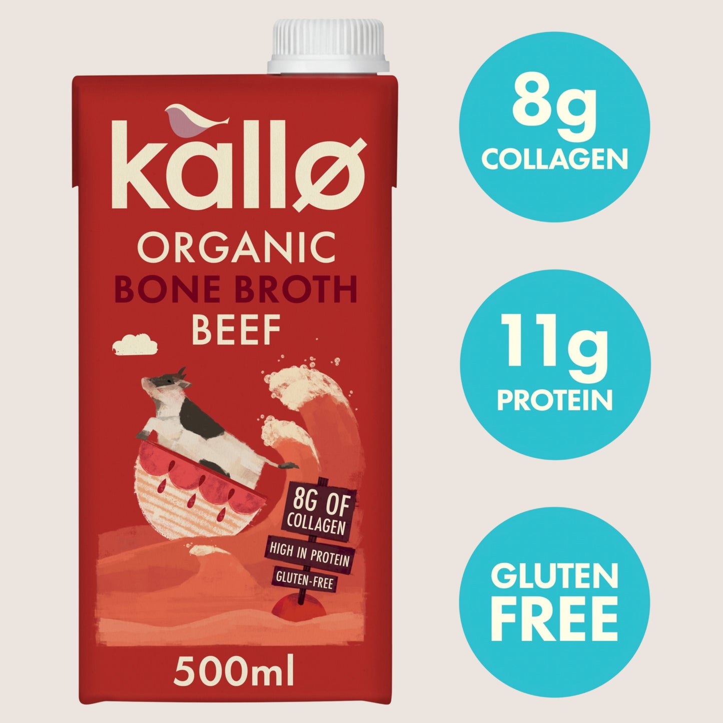 Kallo Organic Bone Broth Beef Gluten Free 500ml