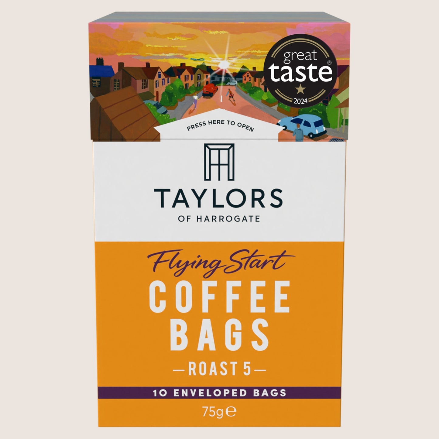Taylors of Harrogate 10 Flying Start Enveloped Coffee Bags No Artificial Additives 75g