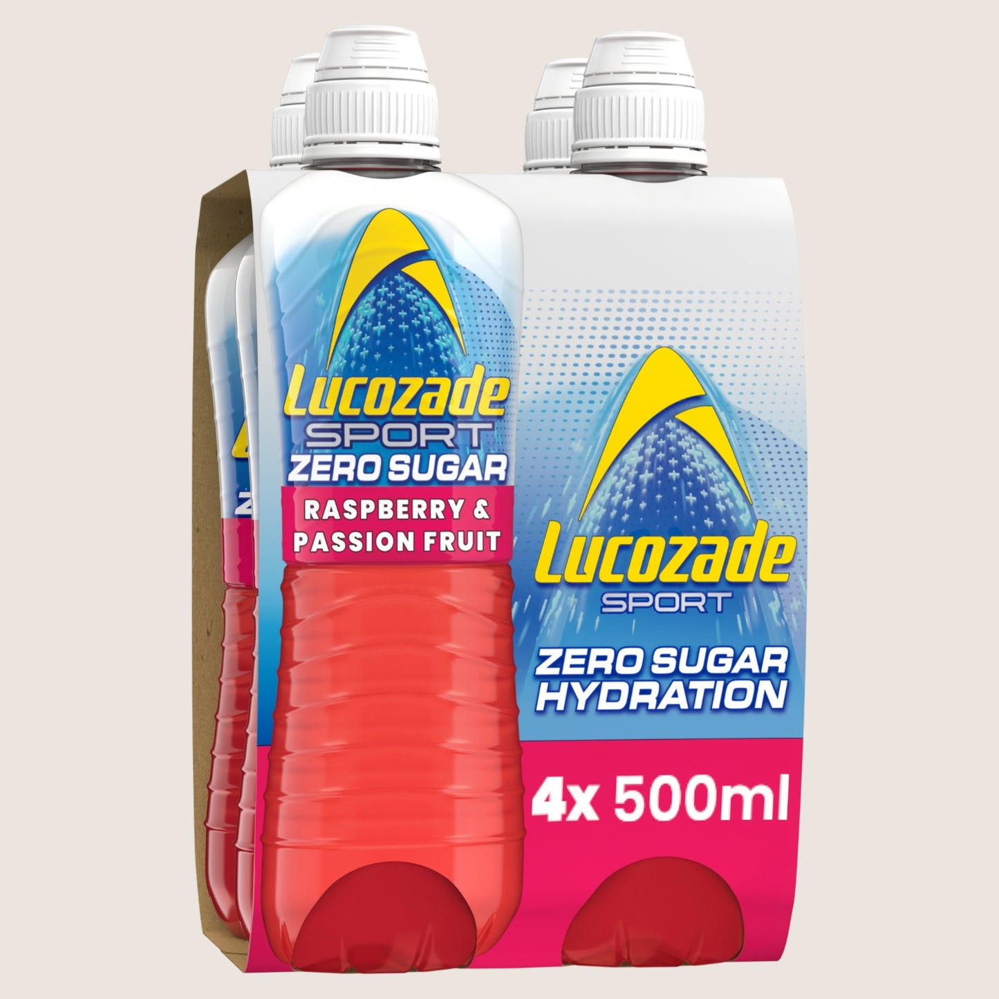 Lucozade Sport Drink Zero Sugar Raspberry & Passion Fruit 4 x 500ml