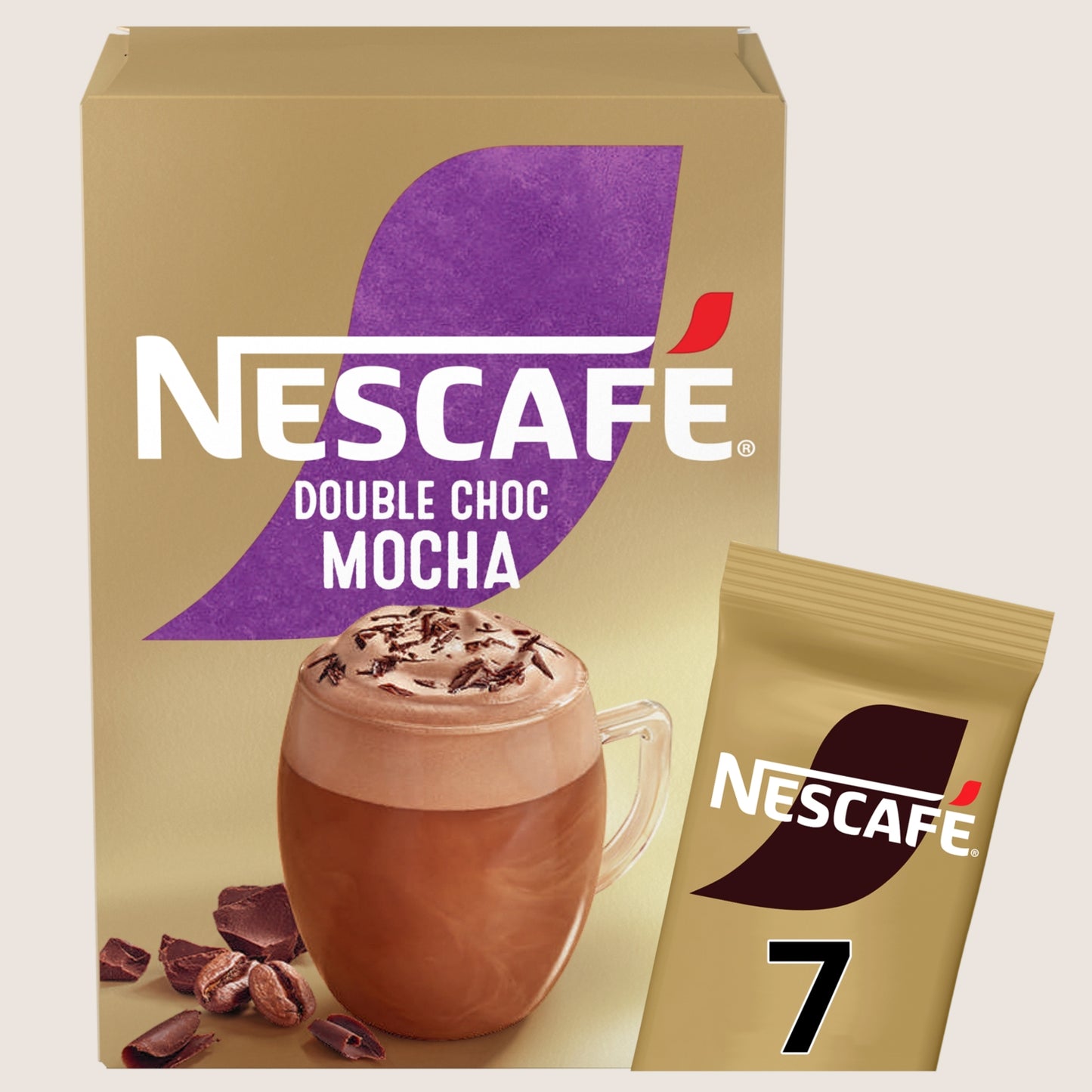 Nescafé Double Choc Mocha Instant Coffee Sachets No Artificial Additives 7 x 20.9g