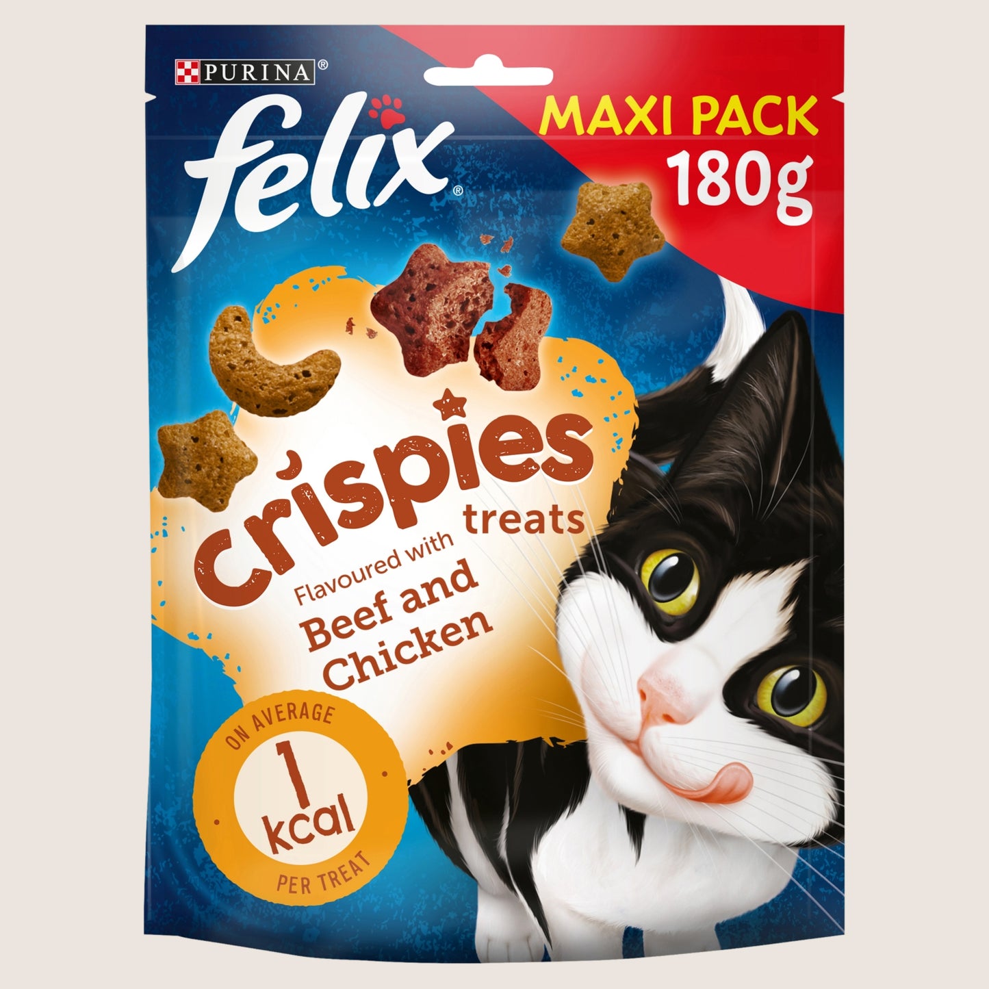 Felix Crispies Chicken and Beef Cat Treats With Omega Oils 180g
