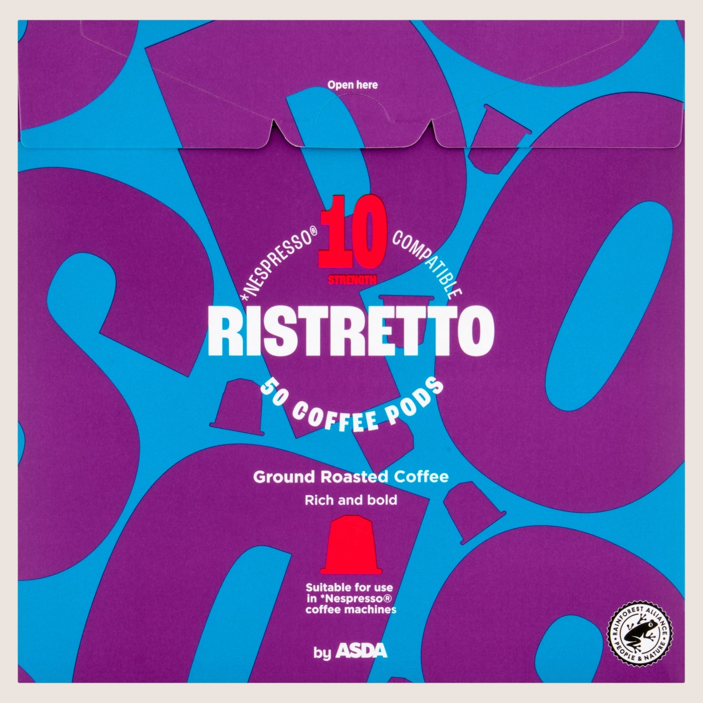 ASDA Ristretto Coffee Pods No Artificial Additives 50 x 5.2g