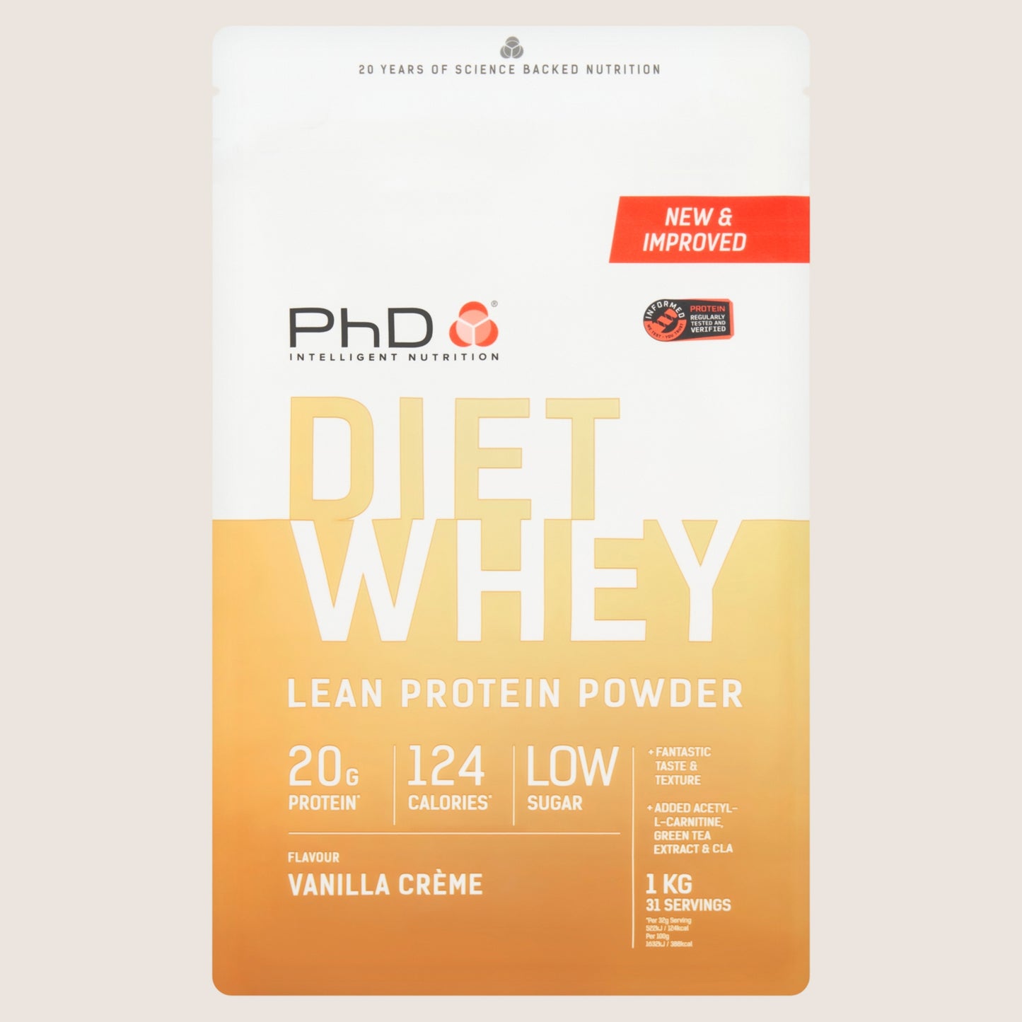 PhD Diet Whey Vanilla Crème Lean Protein Powder