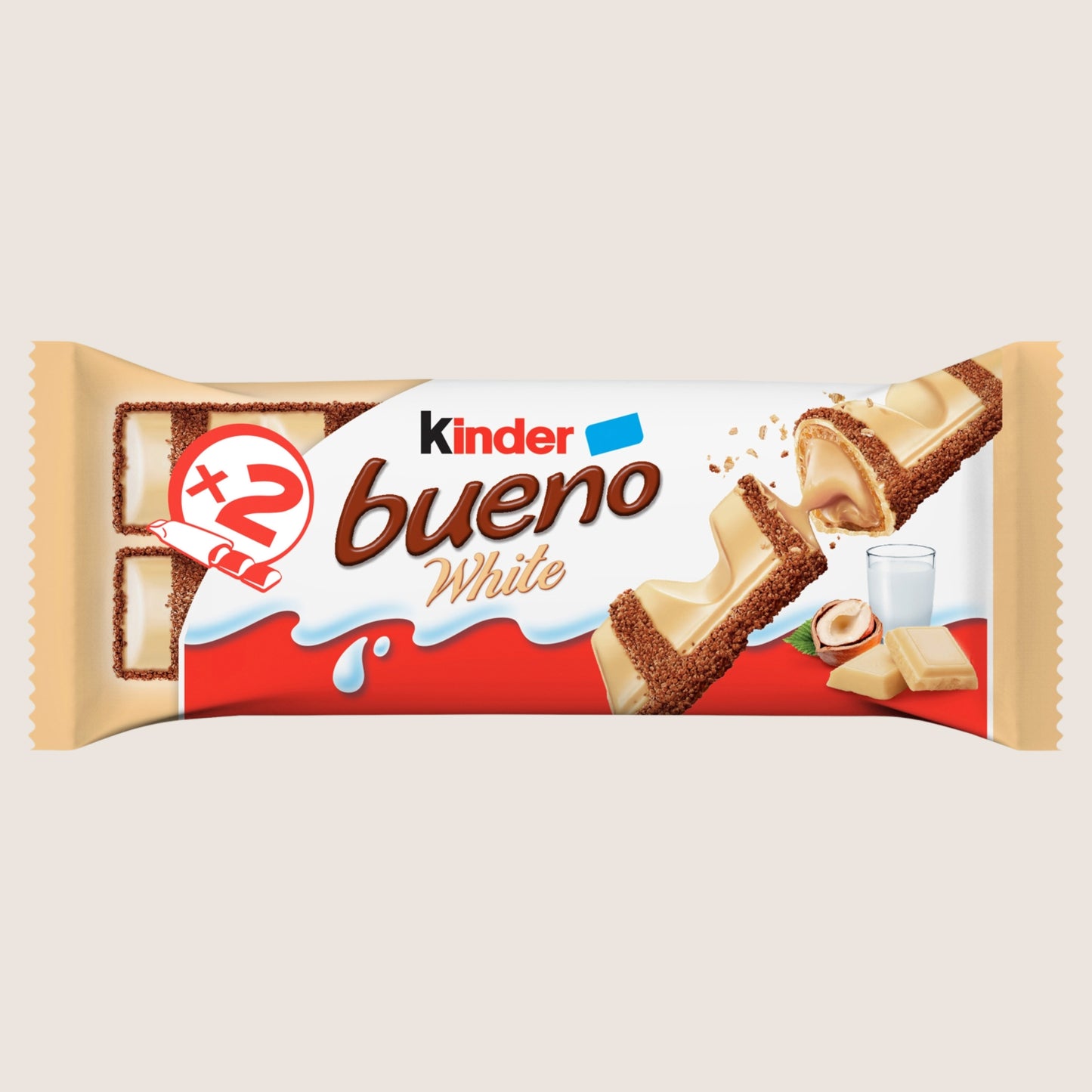 Kinder Bueno White Chocolate & Hazelnut Wafer Biscuit Snack Bar 39g