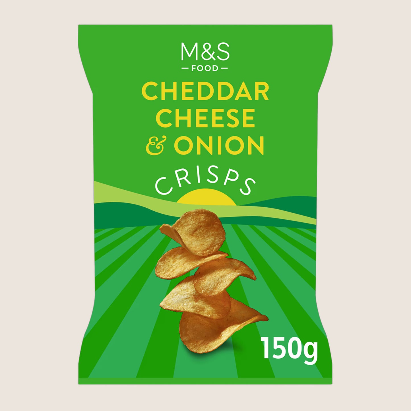 M&S Cheddar Cheese And Onion Crisps 150 g