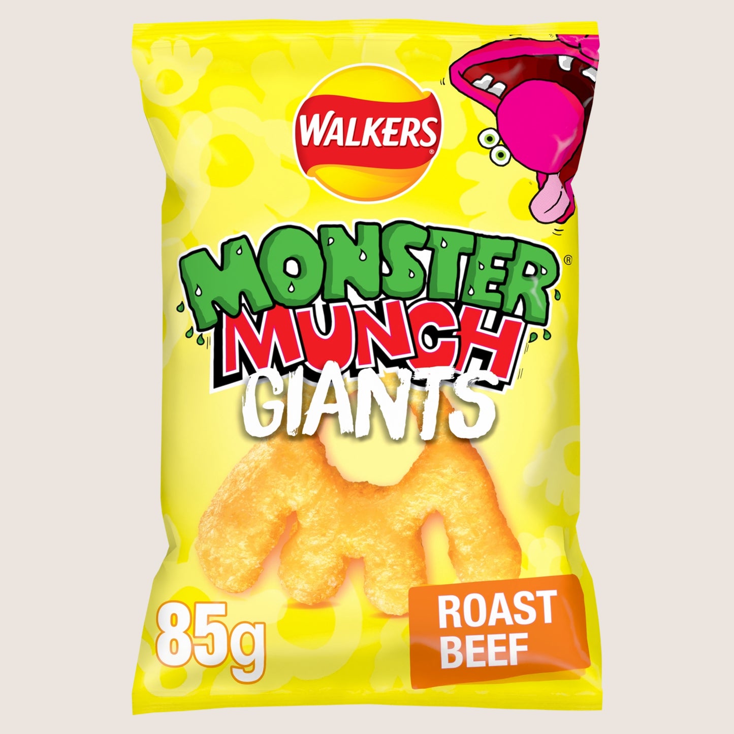 Walkers Monster Munch Giants Roast Beef Sharing Snacks Crisps Sharing Size 85g