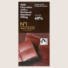 Waitrose No.1 Milk Chocolate with a Piedmont Hazelnut Filling Pure Indulgence 90G