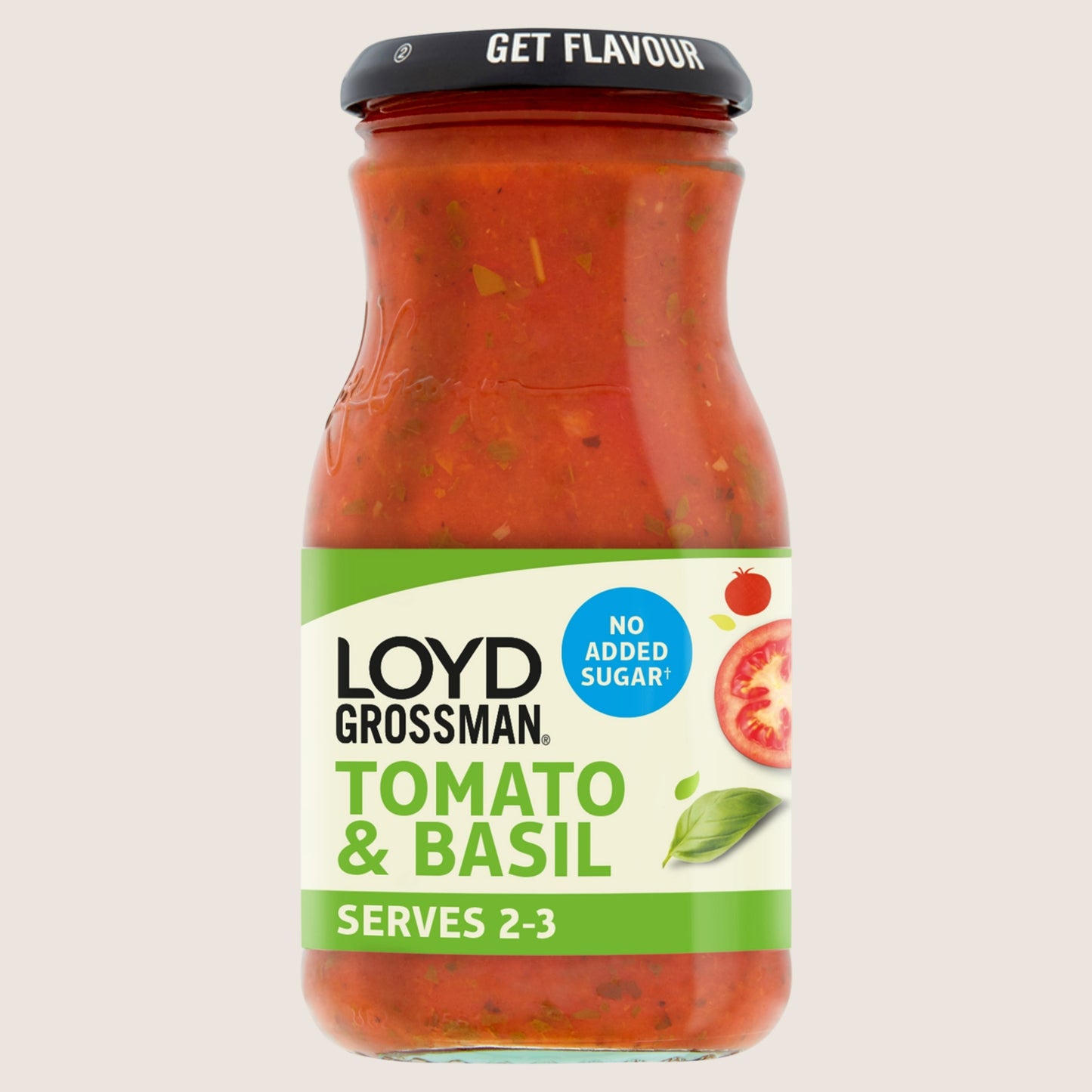 Loyd Grossman No Added Sugar Tomato & Basil Pasta Sauce Jar No Added Sugar 350g