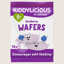Kiddylicious Blueberry Wafers 6+ Months Free From Artificial Additives 10 x 4g