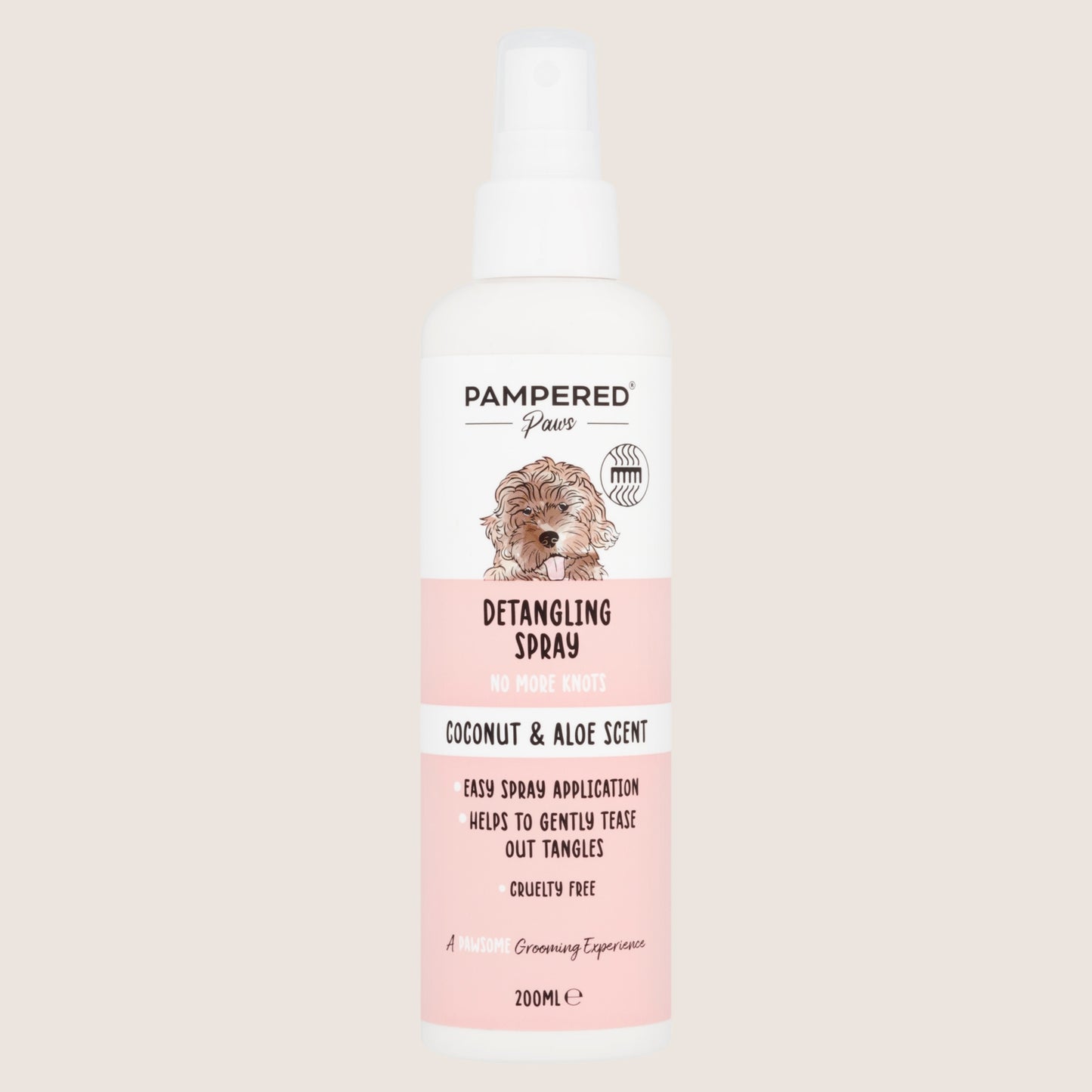 Pampered Paws Coconut & Aloe Scent Detangling Spray 200ml