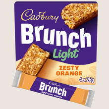 Cadbury Brunch Light Orange Chocolate Cereal Bars 4 Pack Multipack  Vitamin Fortified 104g