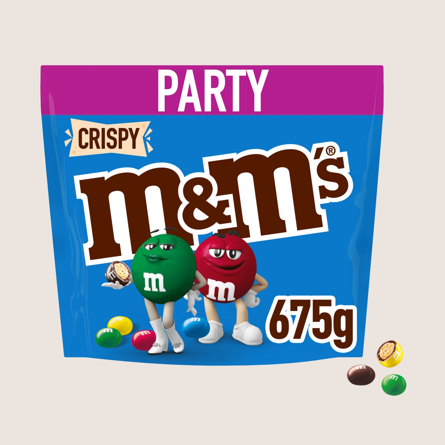 M&M's Crispy Milk Chocolate Party Mix Bulk Snack Bag 675g