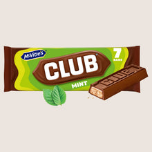 McVitie's Club Mint Biscuit Bar Free From Artificial Additives 7 x 22g