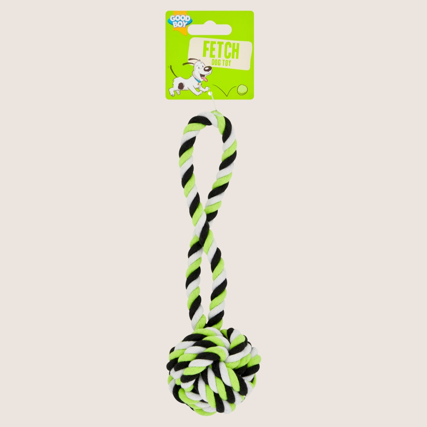 Good Boy Fetch Dog Toy Ball on Rope