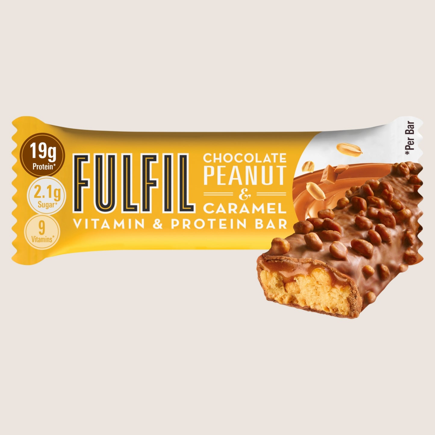 Fulfil Chocolate Peanut & Caramel Flavour Vitamin & Protein Bar