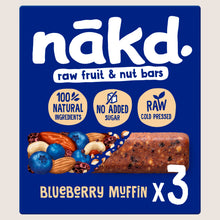 Nakd Blueberry Muffin Fruit & Nut Bars Gluten Free 3 x 35g