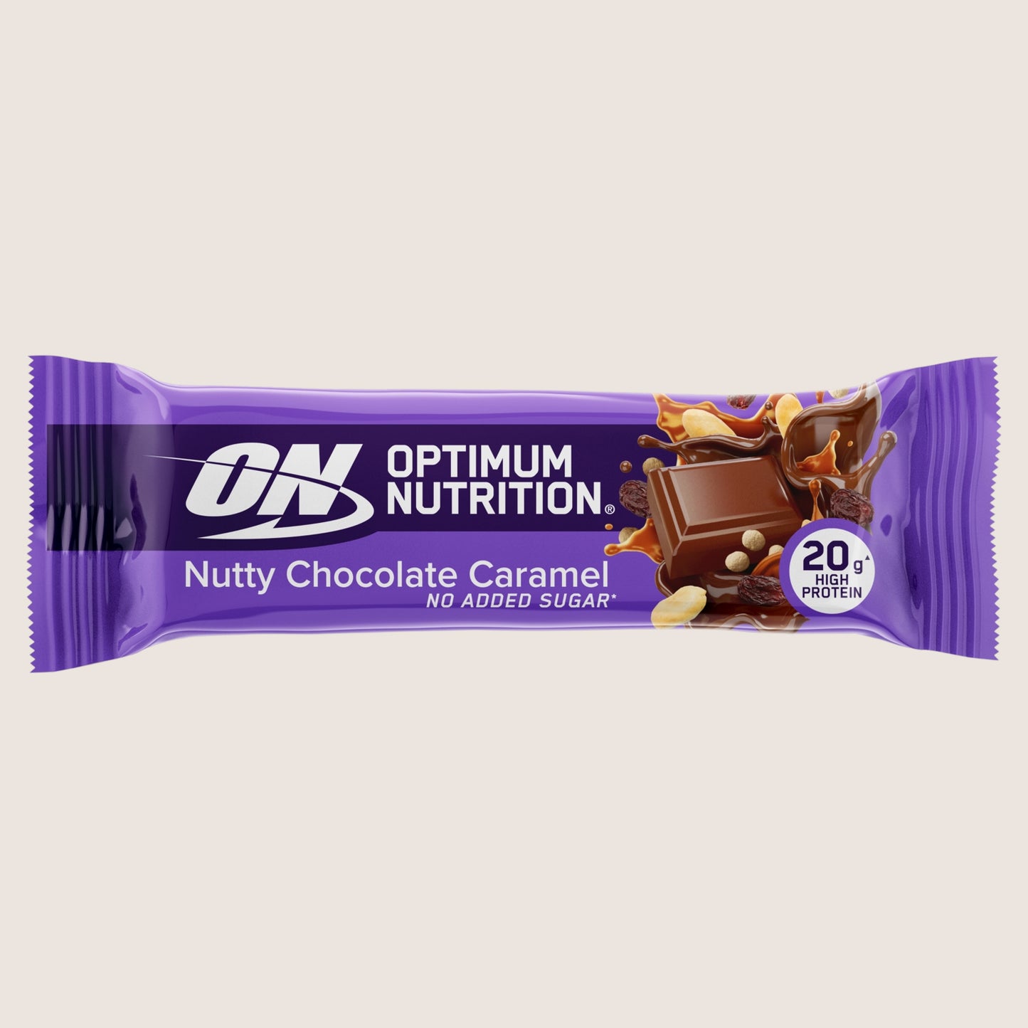 Optimum Nutrition Protein Bar, Nutty Chocolate Caramel Flavour, single serve, Protein 70g