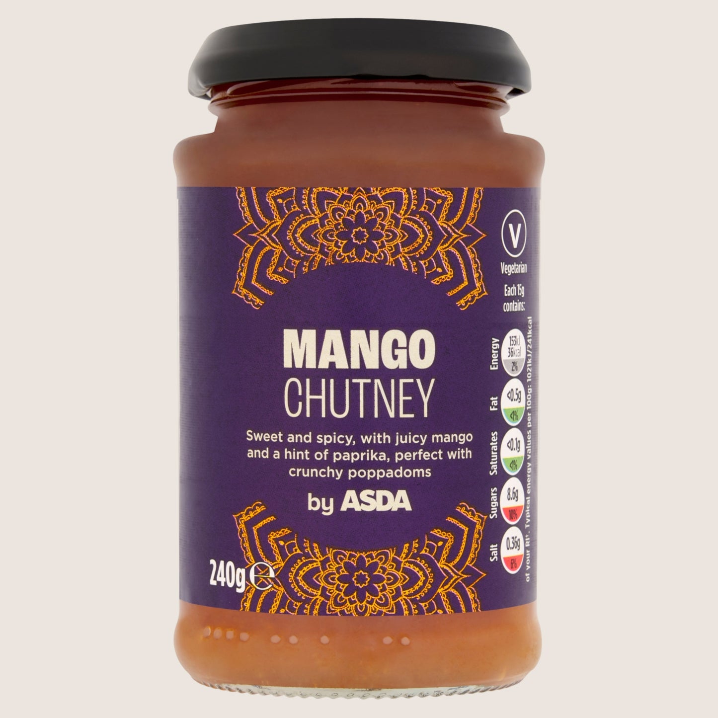 ASDA Mango Chutney No Artificial Additives 240g