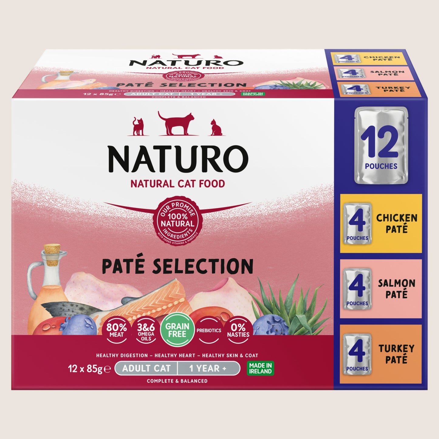 Naturo Paté Selection 1 Year + Grain Free 12 x 85g
