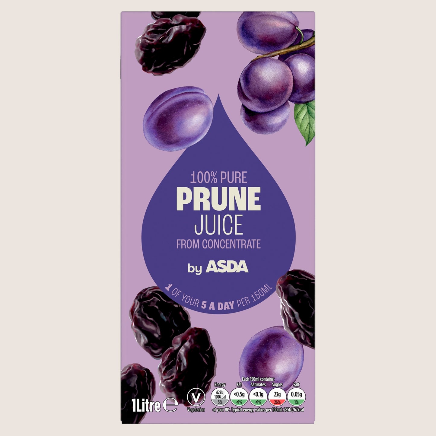 ASDA Prune Juice from Concentrate Refreshing 1 Litre