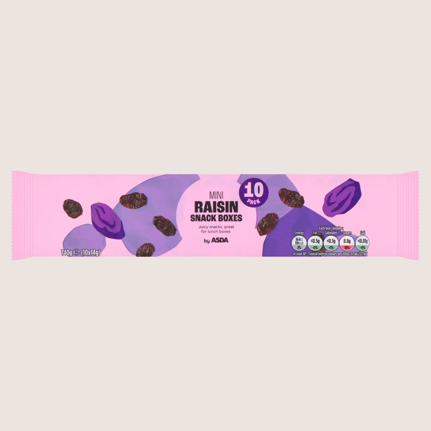 ASDA Mini Raisin Snack Boxes Multipack 10 x 14g