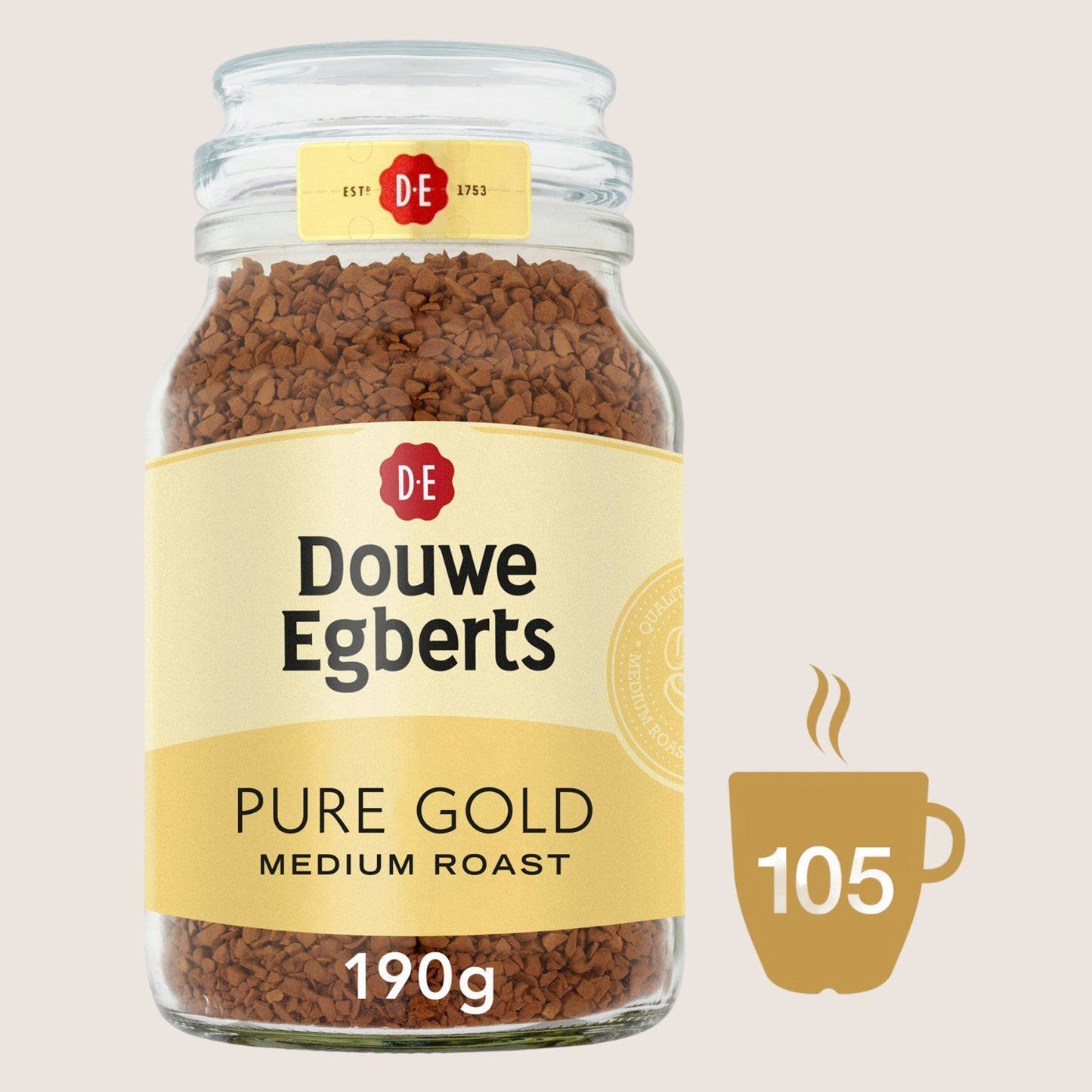 Douwe Egberts Pure Gold Medium Roast Instant Coffee 190g