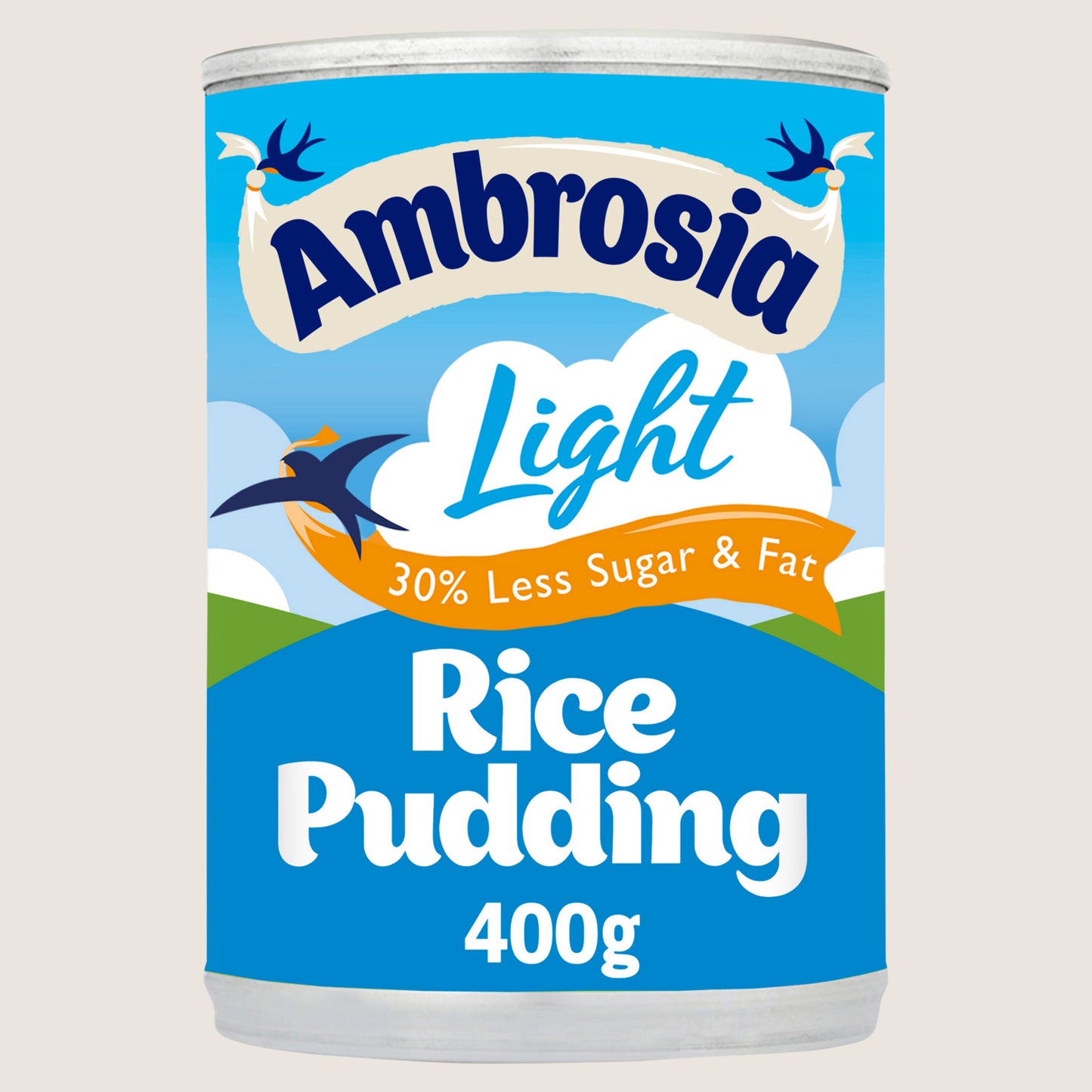 Ambrosia Light Low Fat & Reduced Sugar Rice Pudding Dessert Can Reduced Sugar 400g
