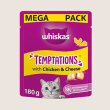 Whiskas TEMPTATIONS™ Adult Cat Treats with Chicken & Cheese Nutritionally Complete 180g