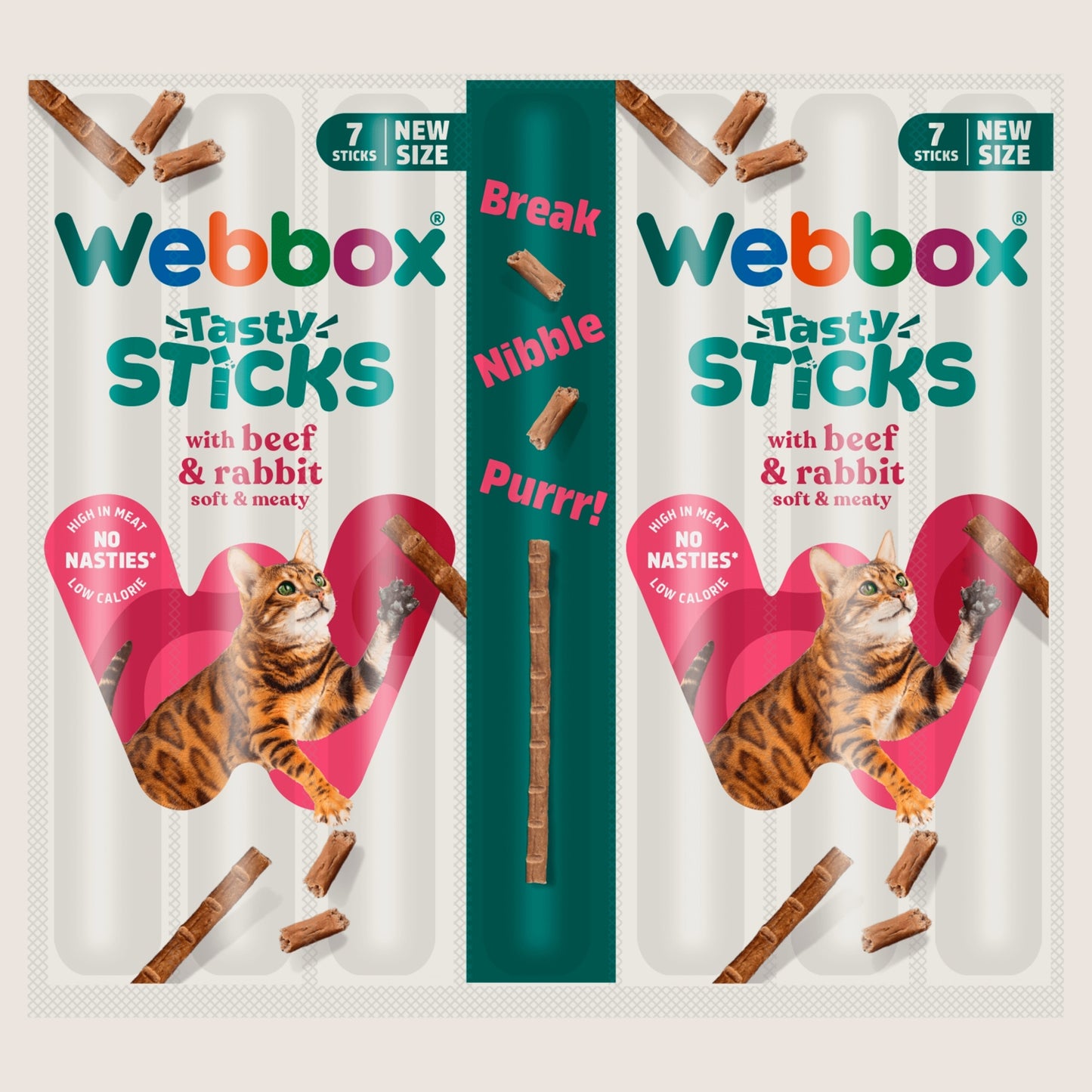 Webbox Tasty Sticks with Beef & Rabbit No Artificial Additives 7 x 5g