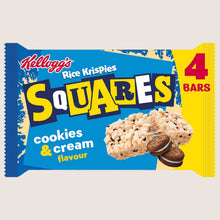 Kellogg's Rice Krispies Squares Cookies and Cream Flavour Snack Bars Vitamin Fortified 4x34g