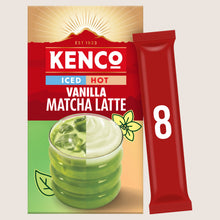 Kenco Iced Hot Vanilla Matcha Latte Sachets x8 No Artificial Additives