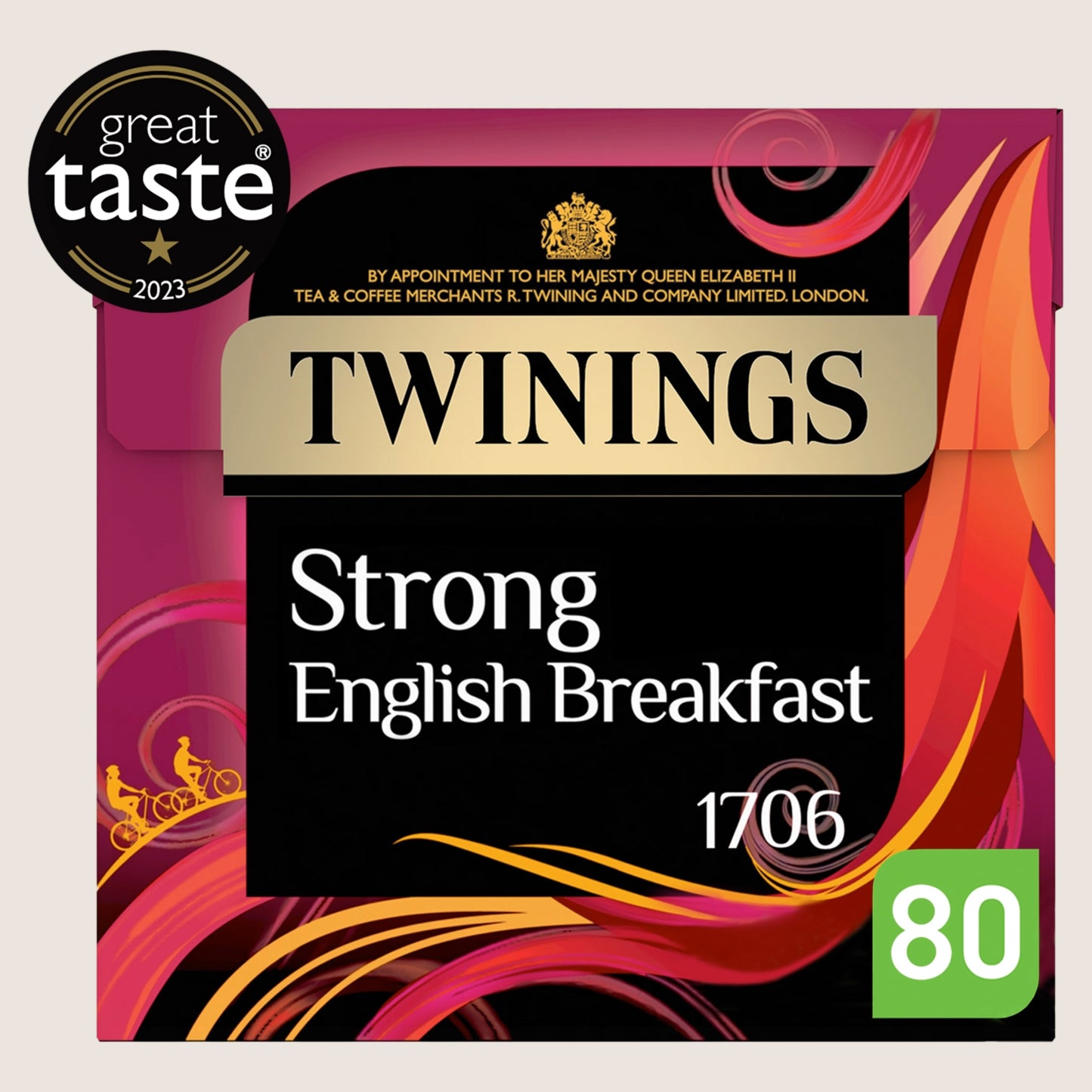 Twinings Strong English Breakfast 80 Tea Bags No Artificial Additives 250g