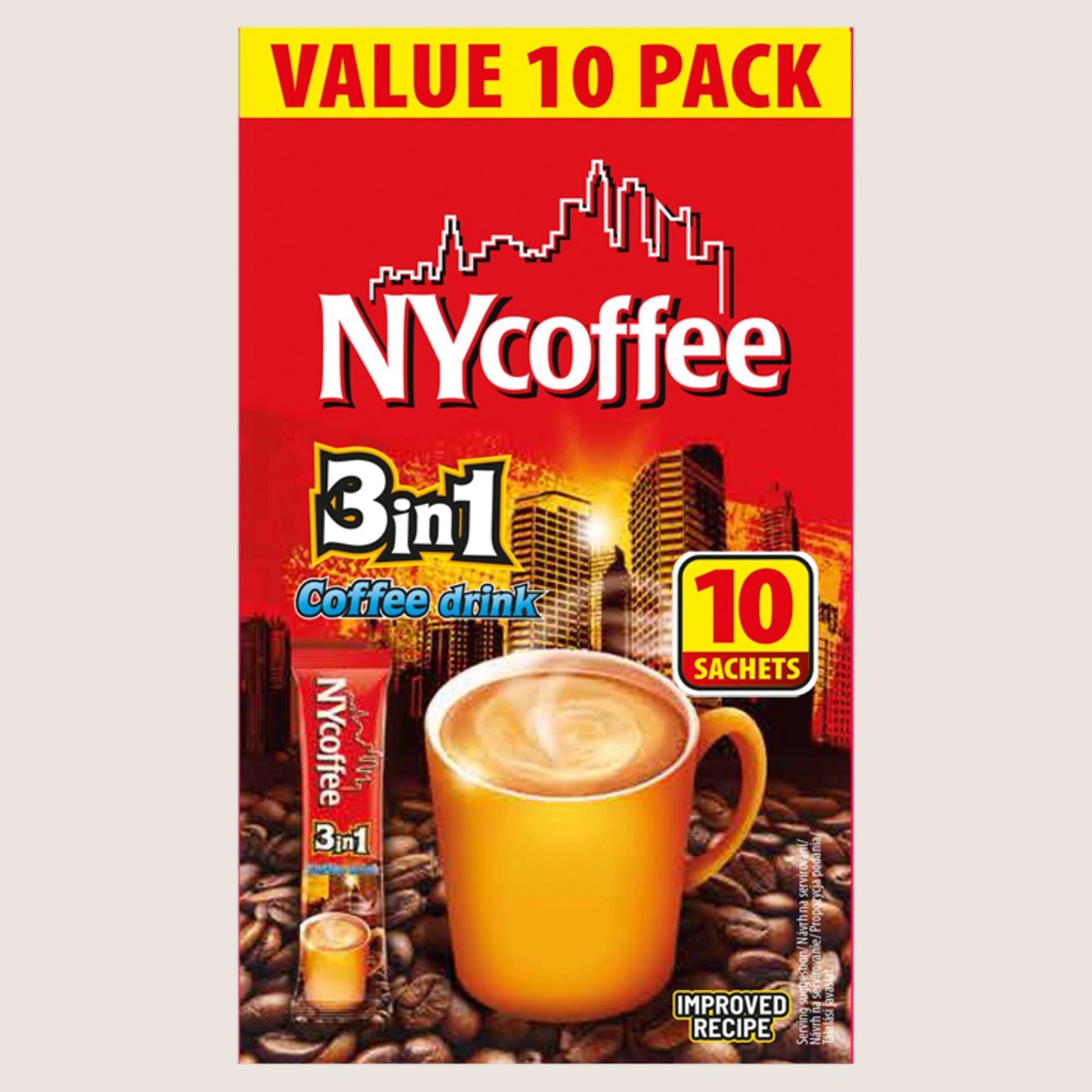 NYCoffee 3 in 1 Coffee Drink No Artificial Additives 10 x 14g