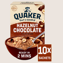Quaker Hazelnut Chocolate Porridge Sachets Oats So Simple Wholegrain 10 x 36g