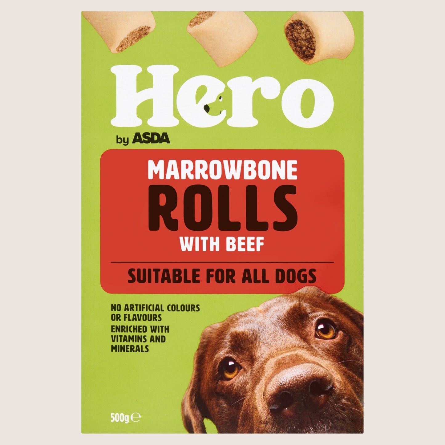 Hero by ASDA Hero by Marrowbone Rolls with Beef No Artificial Additives 500g