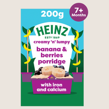 Heinz Baby Food Banana & Berries Porridge 7+ Months No Artificial Additives 200g