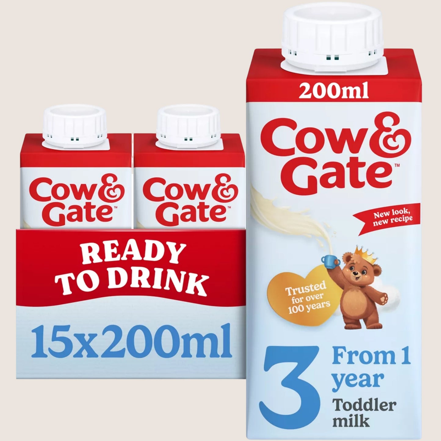 Cow & Gate 3 Growing Up Milk Formula 1+ Years Suitable from Birth 200ml