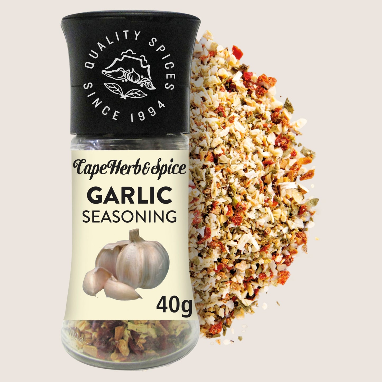 Cape Herb & Spice Garlic Addict Seasoning Grinder Halal Certified 40g
