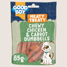 Good Boy Meaty Treaty Chewy Chicken & Carrot Dumbbells No Artificial Additives 85g