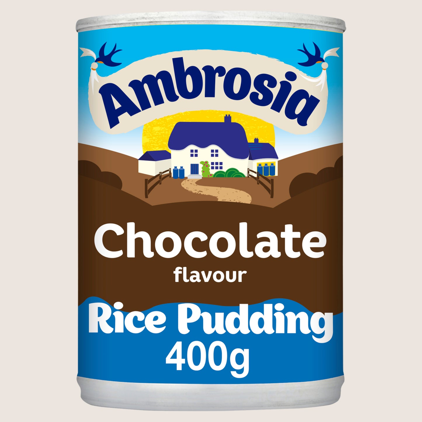 Ambrosia Chocolate Rice Pudding Dessert Can No Artificial Additives 400g