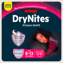 Huggies DryNites Bedwetting Pyjama Nappy Pants Girl - Age 8-13 MEGA Pack - 23 pants Gentle Formula