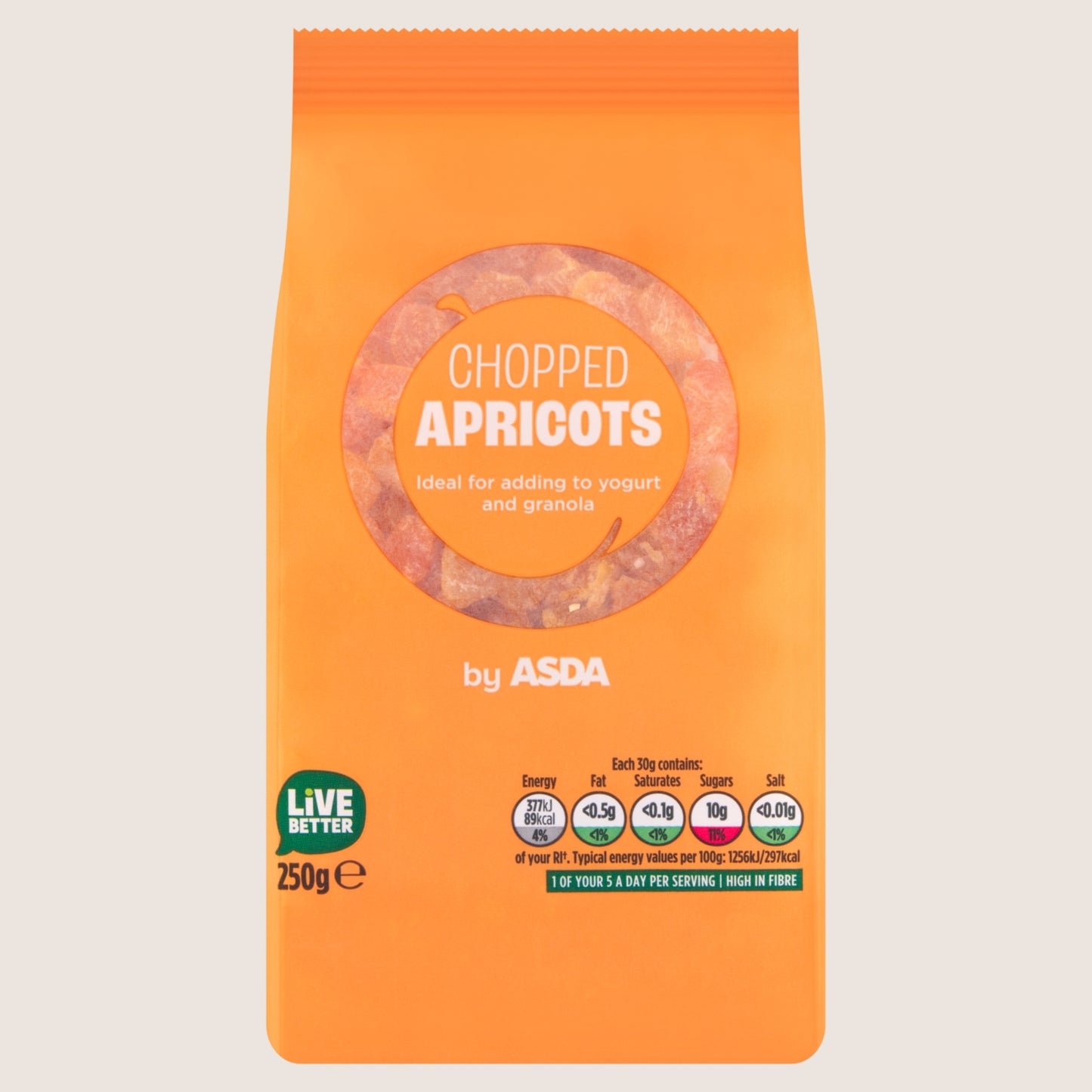 ASDA Chopped Apricots Multipack 250g