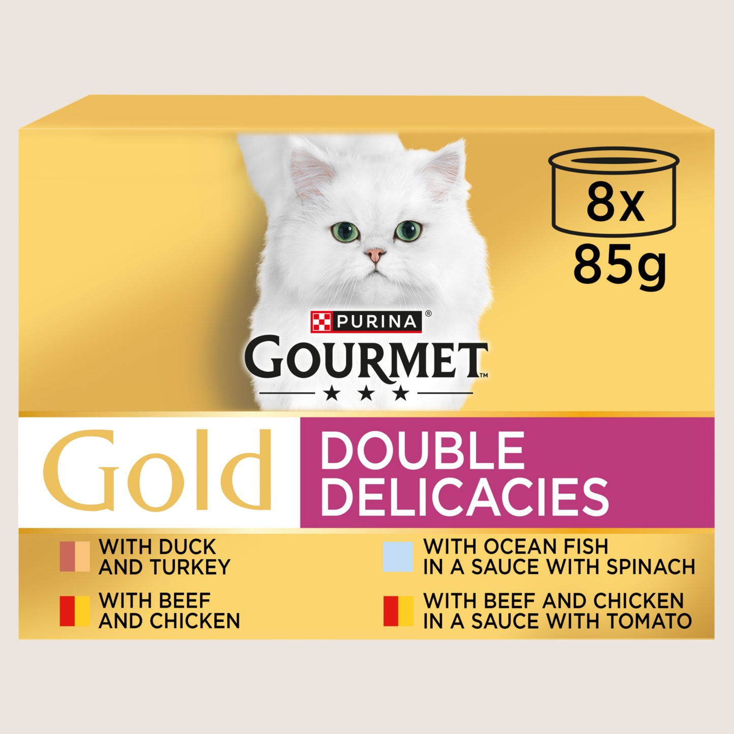 Gourmet Gold Double Delicacies Wet Cat Food With Taurine 8x85g