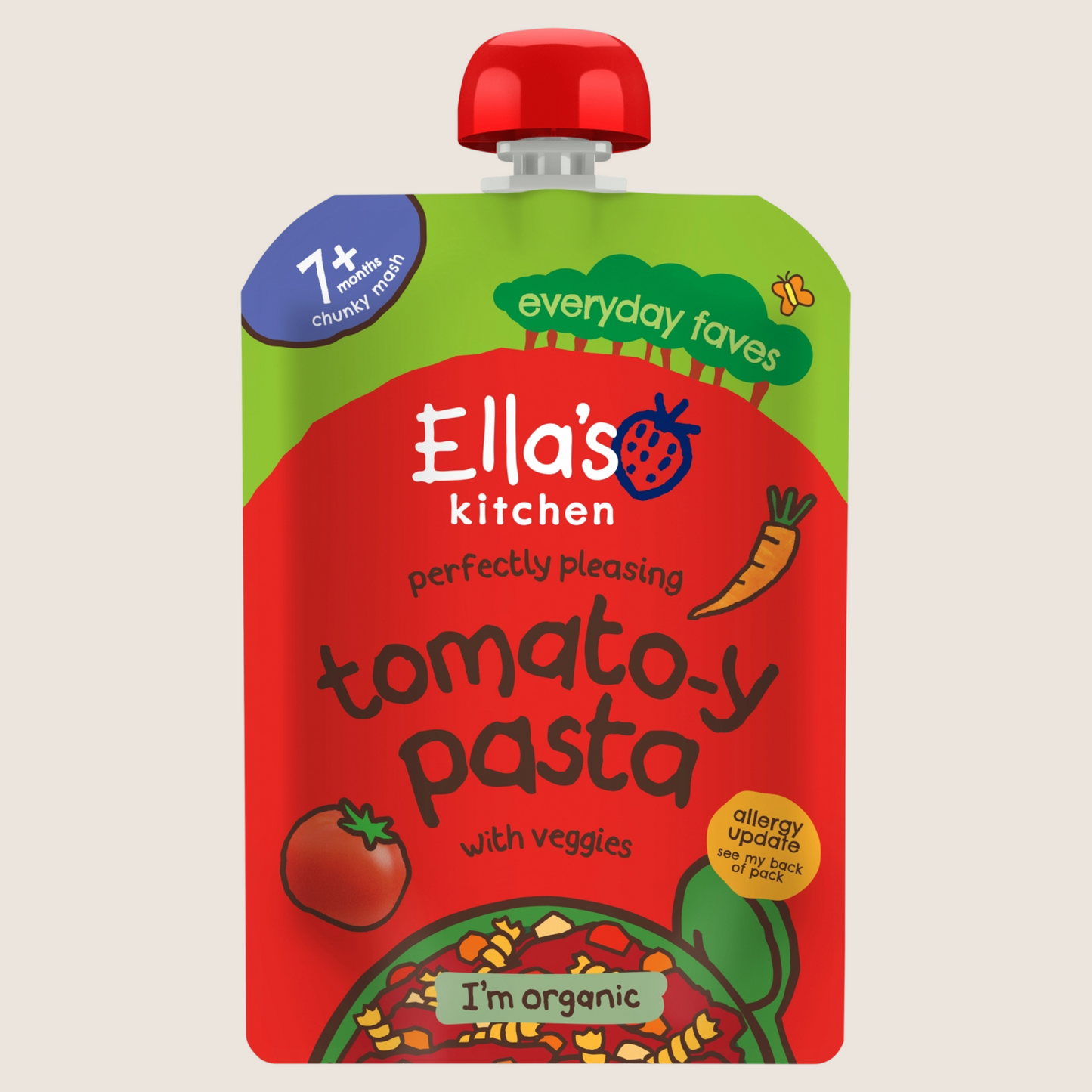 Ella's Kitchen Tomato-y Pasta with Veggies 7+ Months Gentle Formula 130g